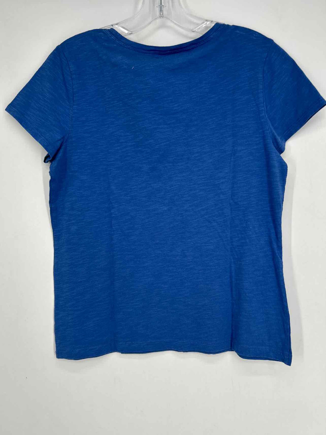 Chicos Size 0 (4) Blue Print Short Sleeve