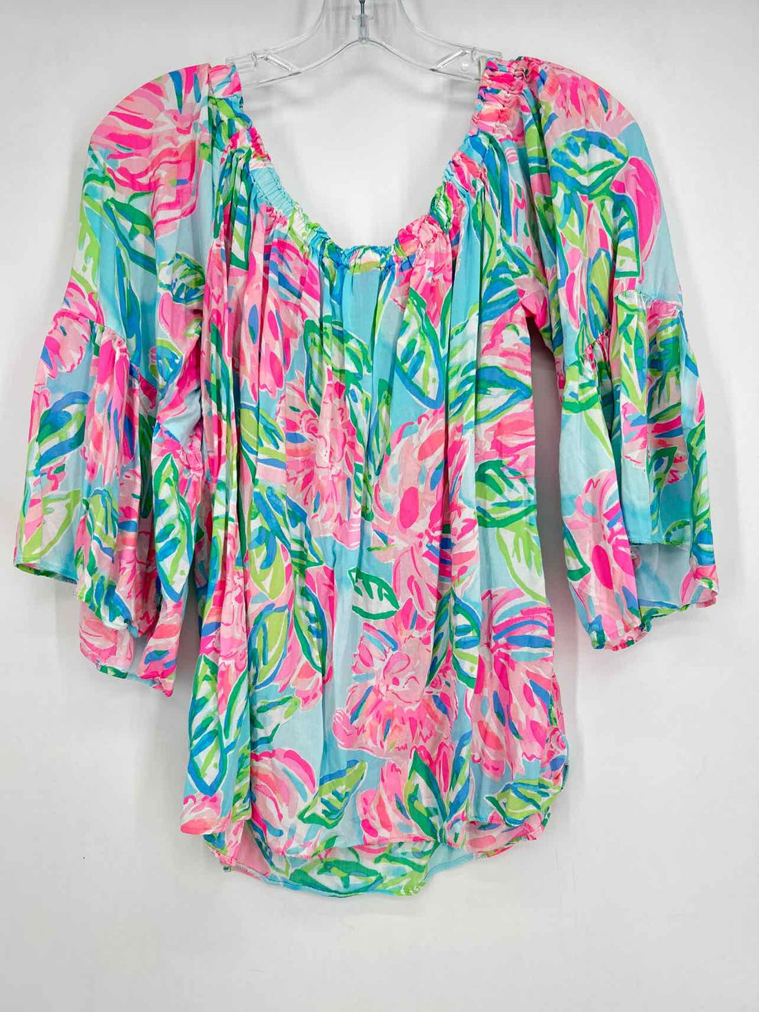 Lilly Pulitzer M Light Blue Floral Lilly Pulitzer Top