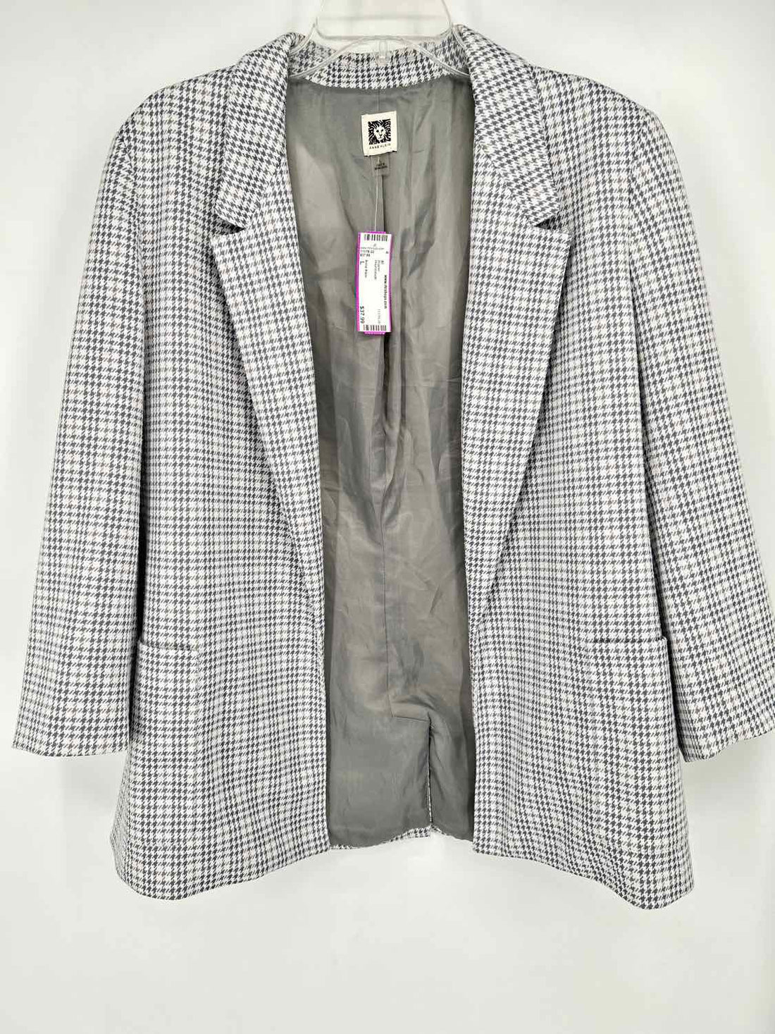 Anne Klein Size L Houndstooth Blazer
