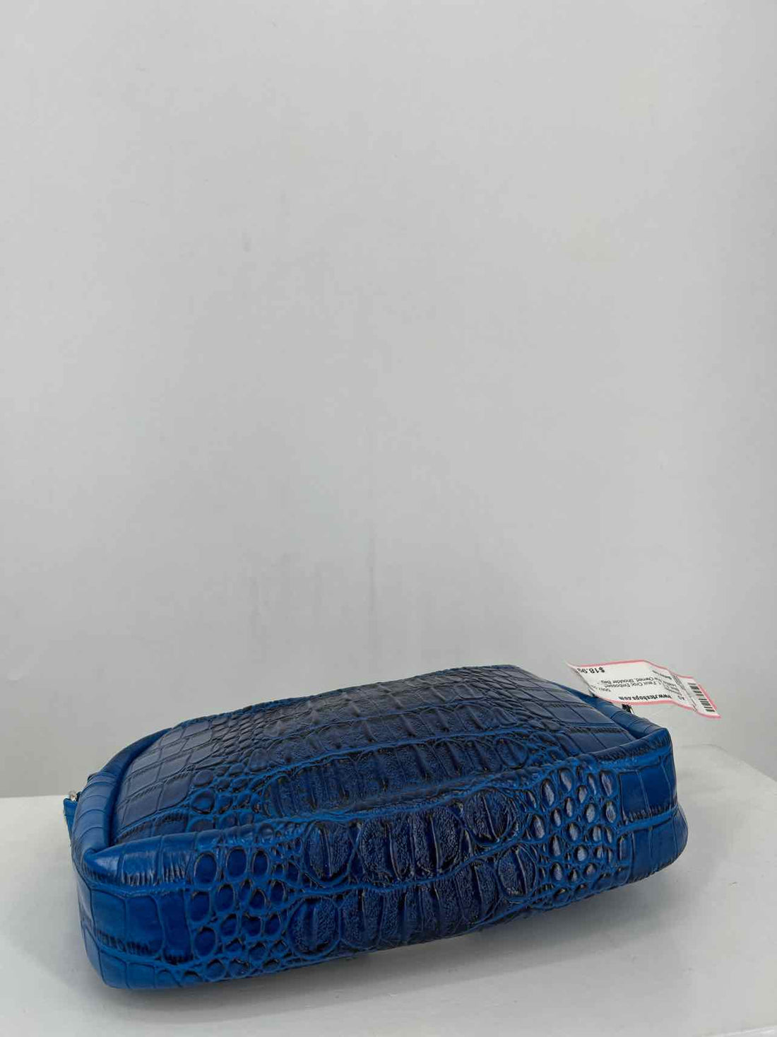Betsy Lee Blue Faux Croc Embossed Leather Pre Owned Shoulder