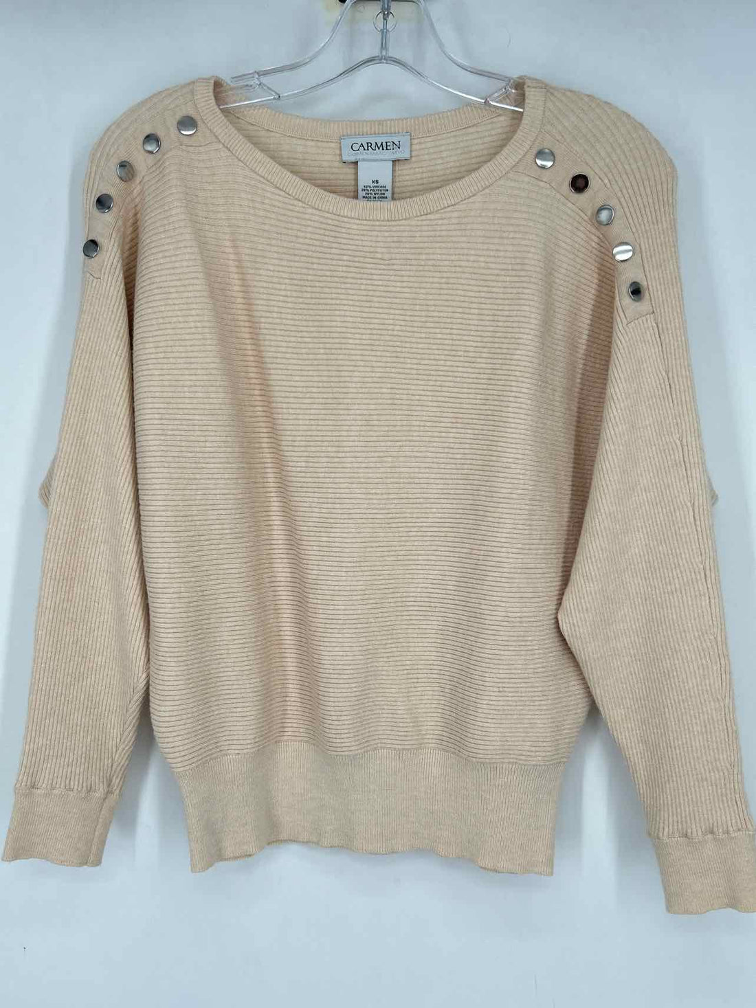 Carmen Marc Valvo Size XS Cream Sweater