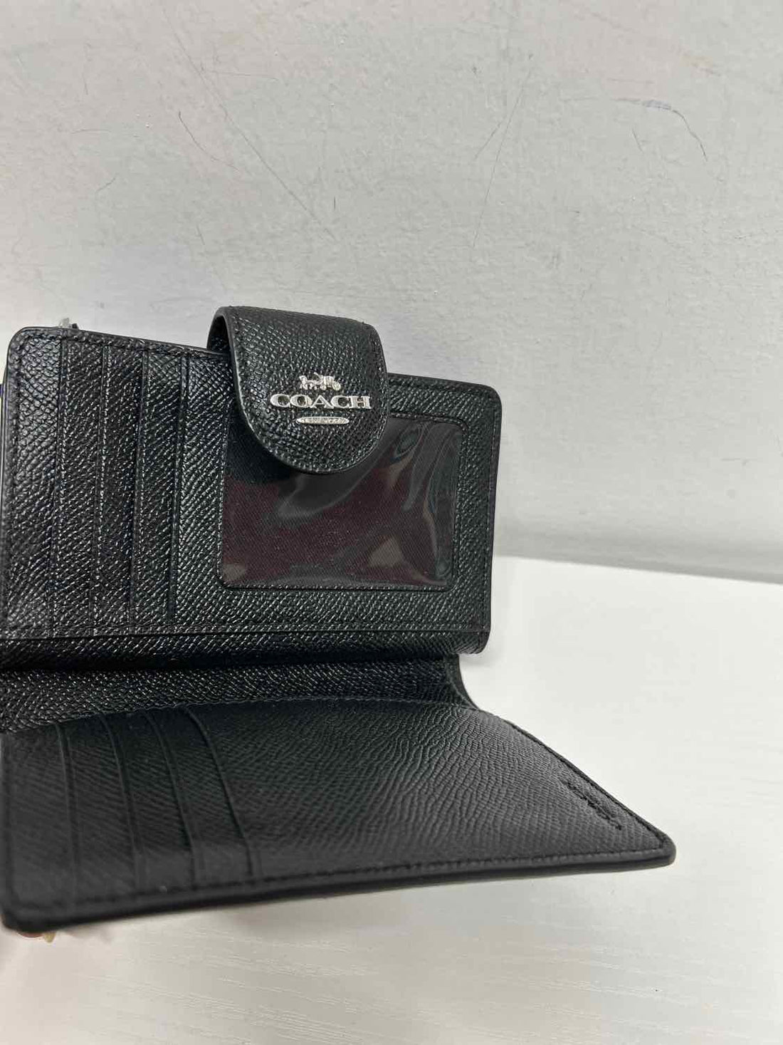 Coach Black Pebbled Leather Excellent Condition Wallet