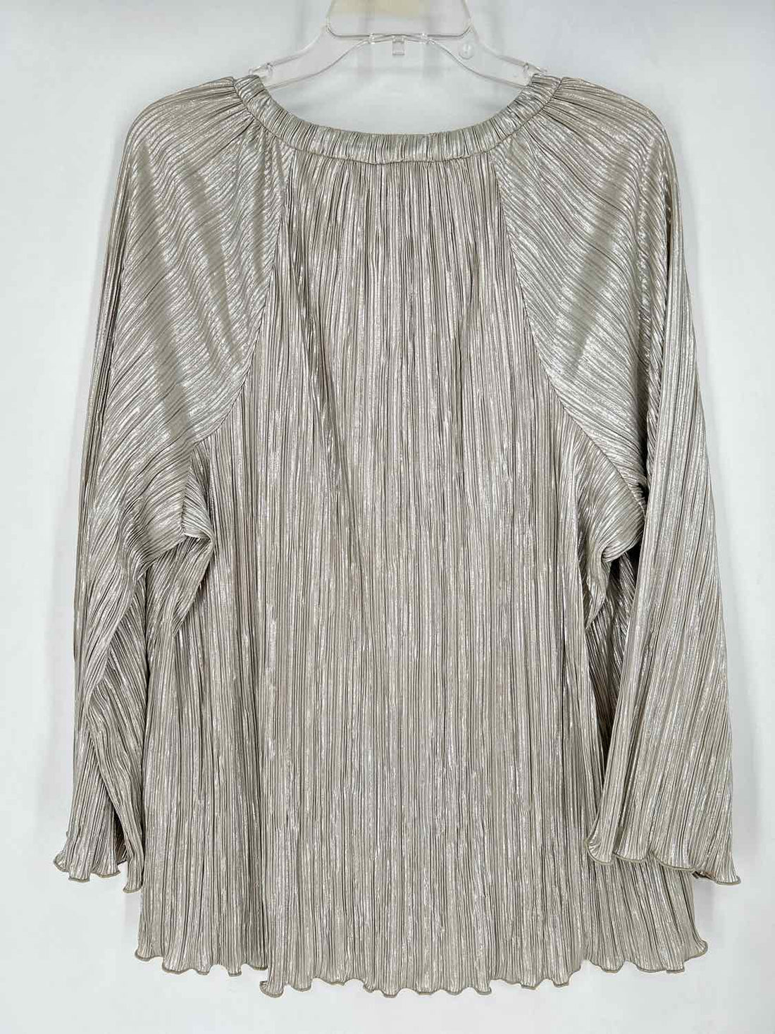 Chicos 3(XL) Champagne Ribbed Long Sleeve Holiday