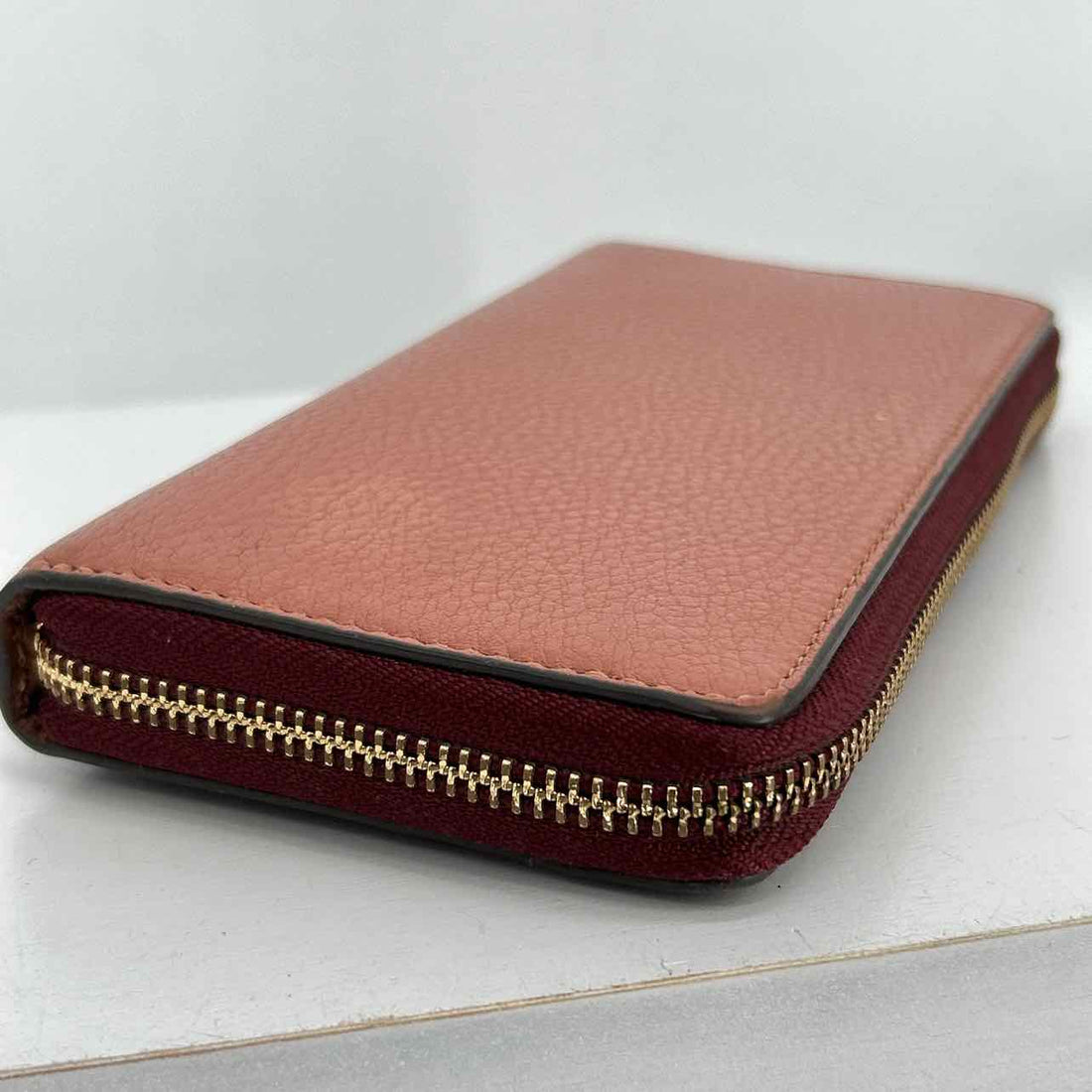 Tory Burch Burgundy Colorblock Leather Pre Owned Wallet