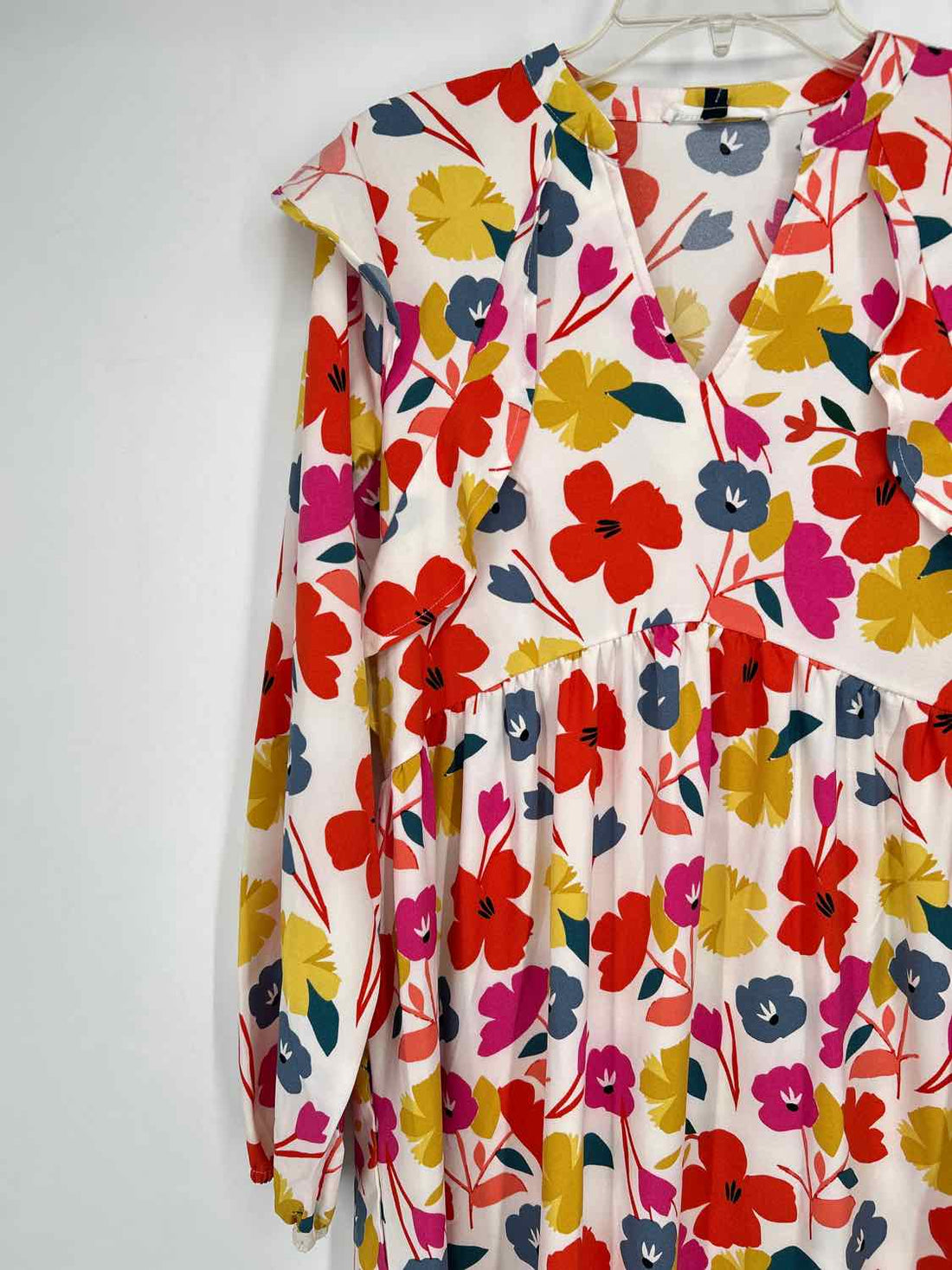 Michelle Mcdowell Size S White Floral Long Sleeve Dress