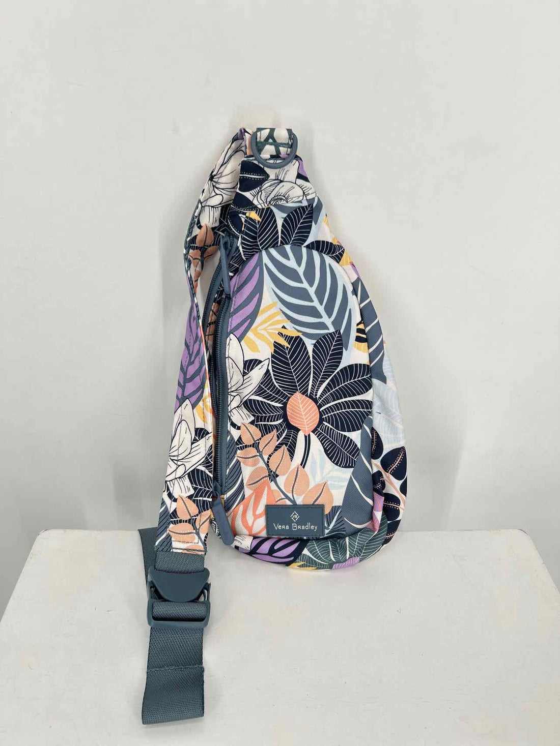 Vera Bradley Gray Multi Color Floral Canvas Excellent Condition Crossbody