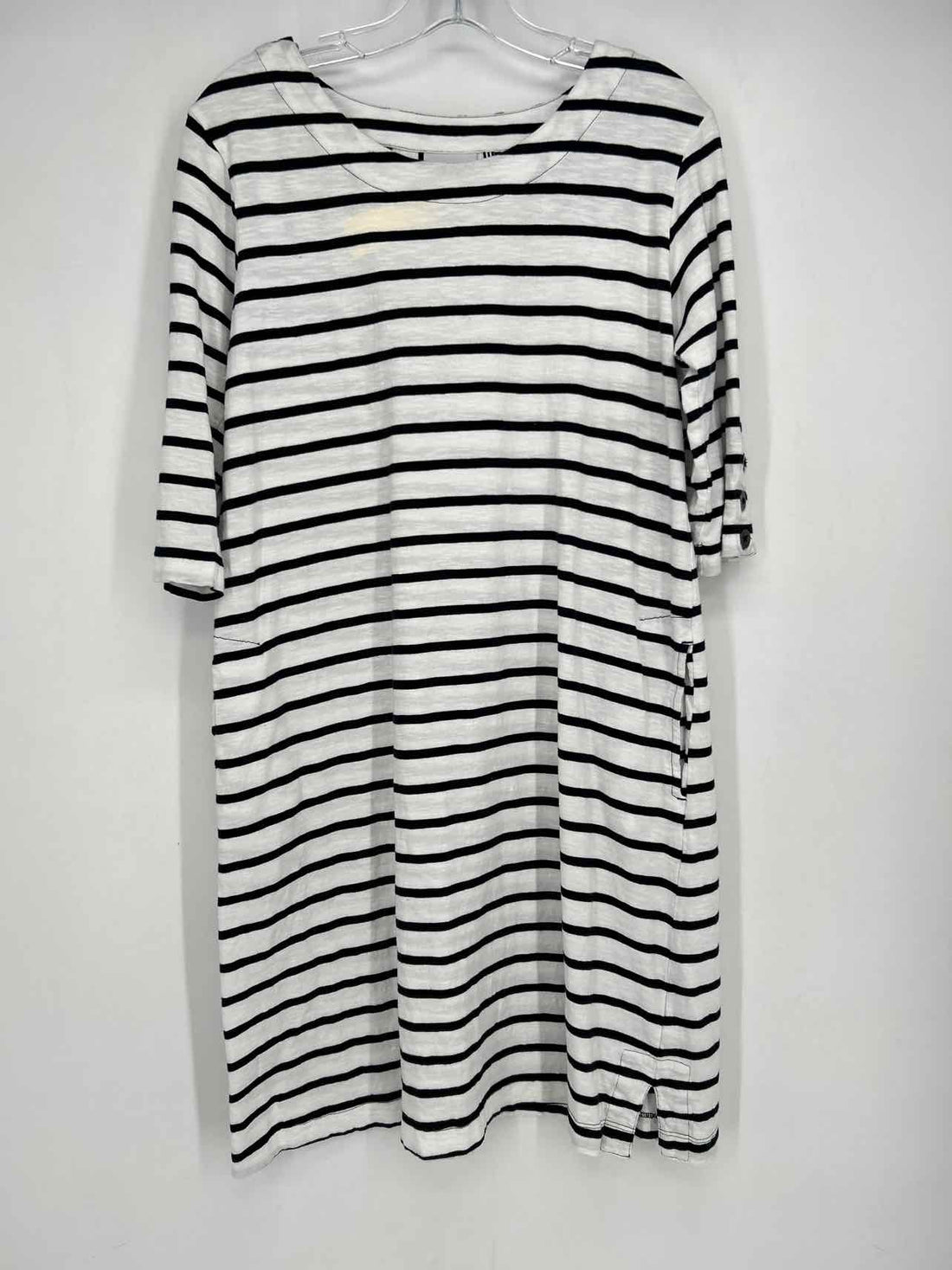 Foil Size M White & Black Striped Dress