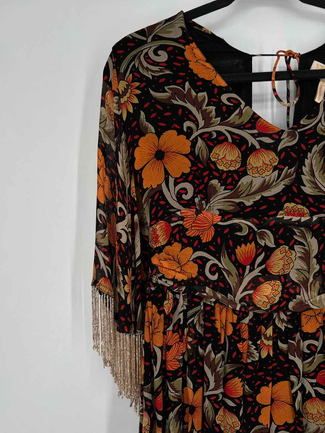Verb by Pallavi Singhee Size S Black Floral Long Sleeve Dress
