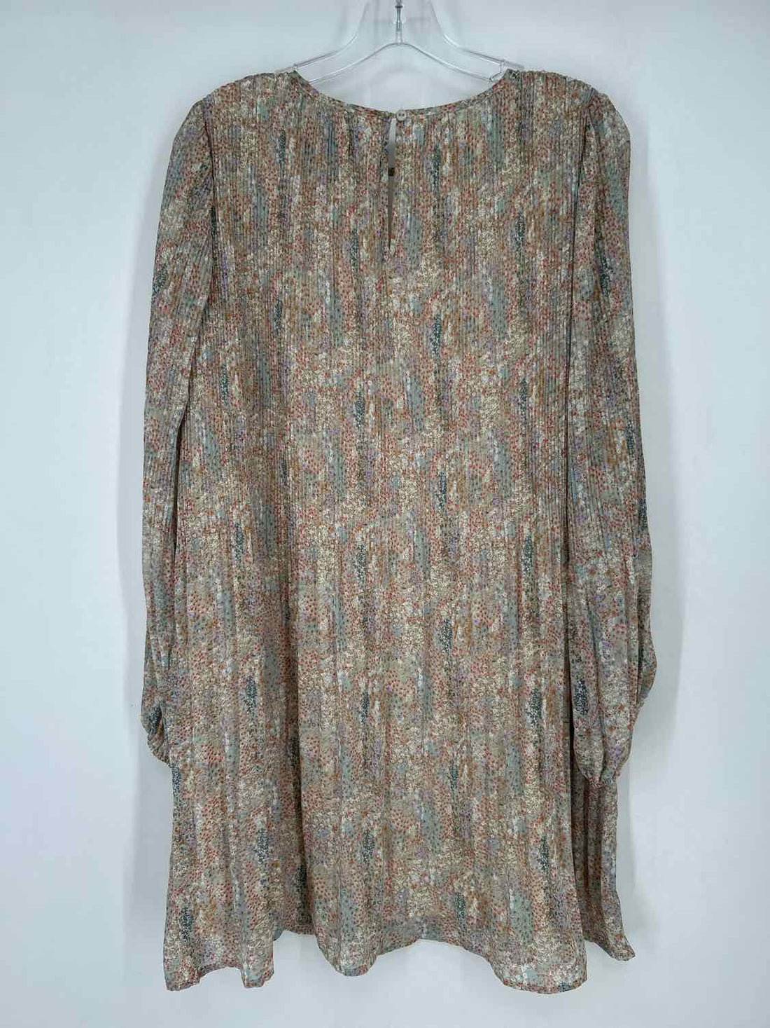 Wishlist Apparel Size S/M light teal print Long Sleeve Dress