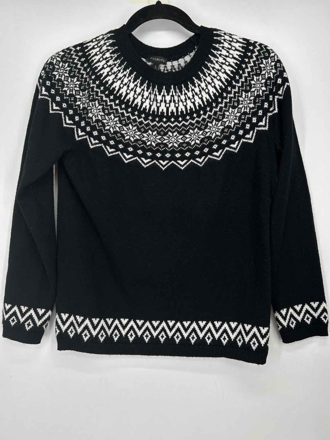 Talbots Size S Black & White Print Sweater
