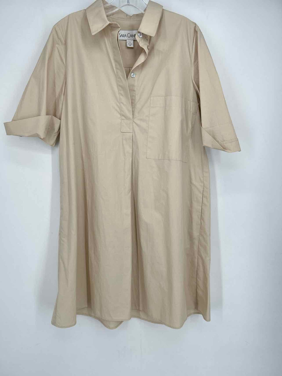 Sara Campbell Size L Beige Cotton Dress