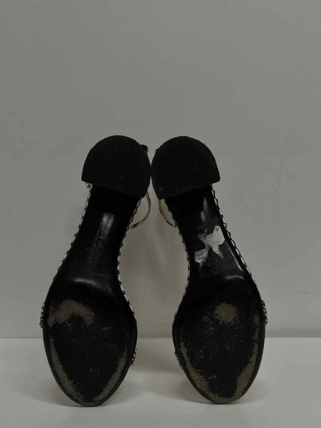 Salvatore Ferragamo Women Size 7.5 White & Black Sandals