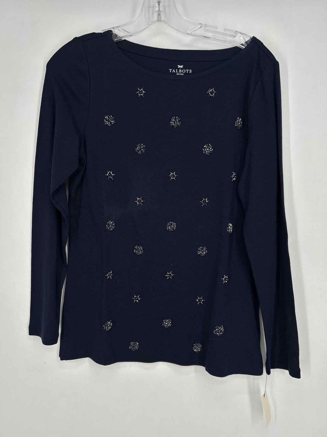 Talbots Size LP Navy Embellished NWT Long Sleeve