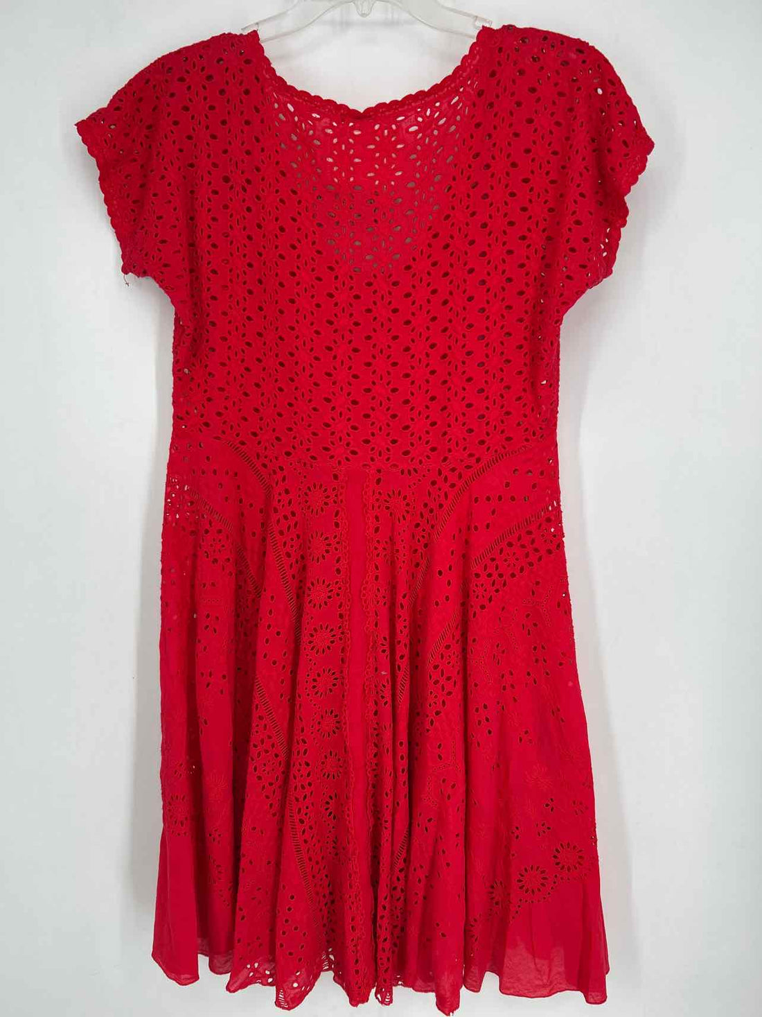 Johnny Was Vintage Size S Red Eyelet As Is Dress