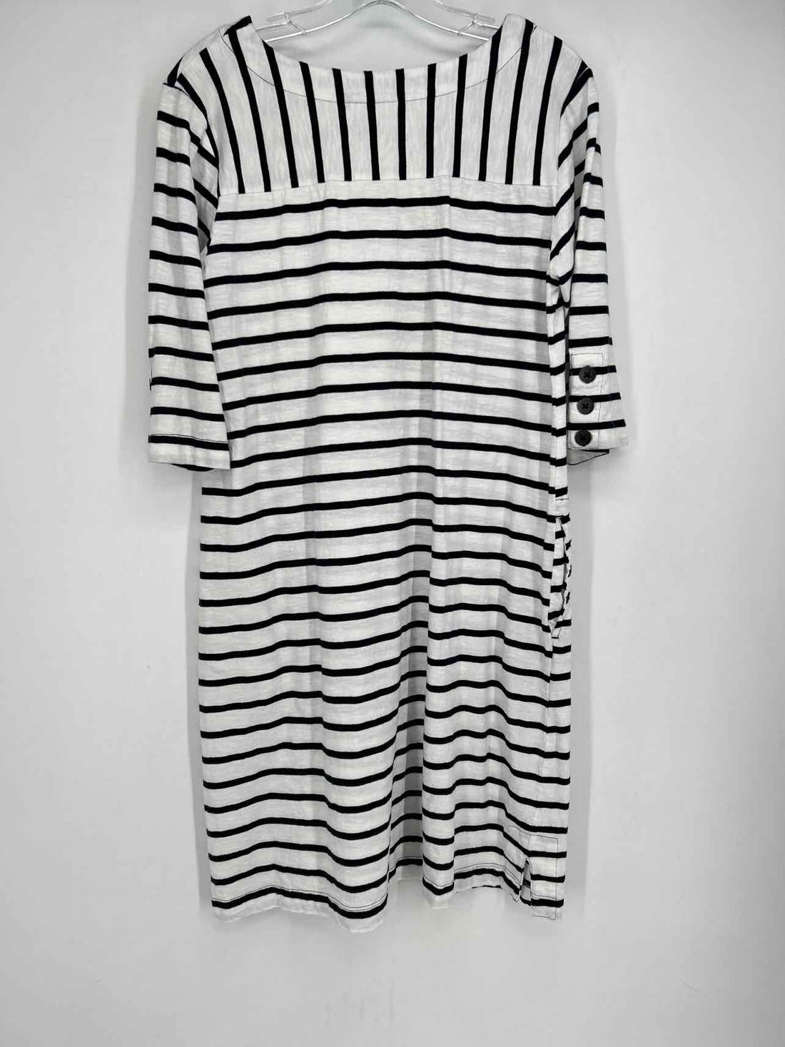Foil Size M White & Black Striped Dress