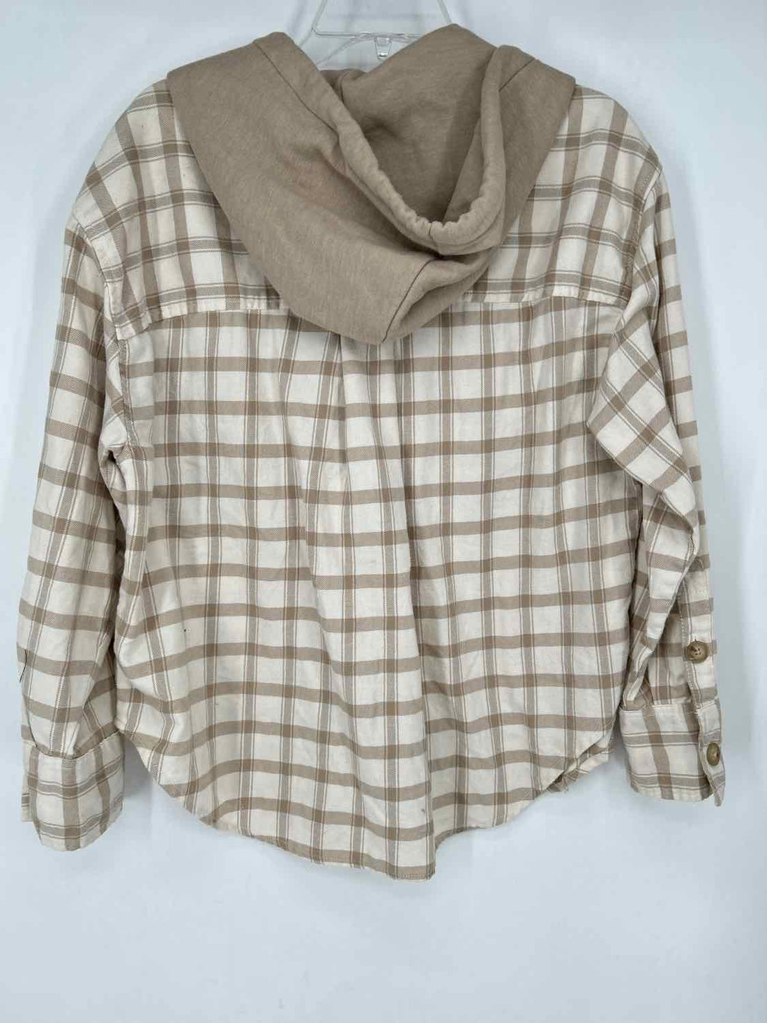 American Eagle Size S Beige Plaid Shacket
