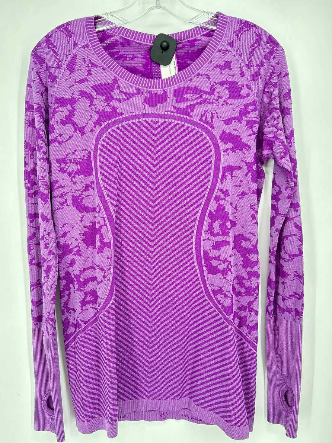 Lululemon Size 10 Purple Print Long Sleeve Active Tops