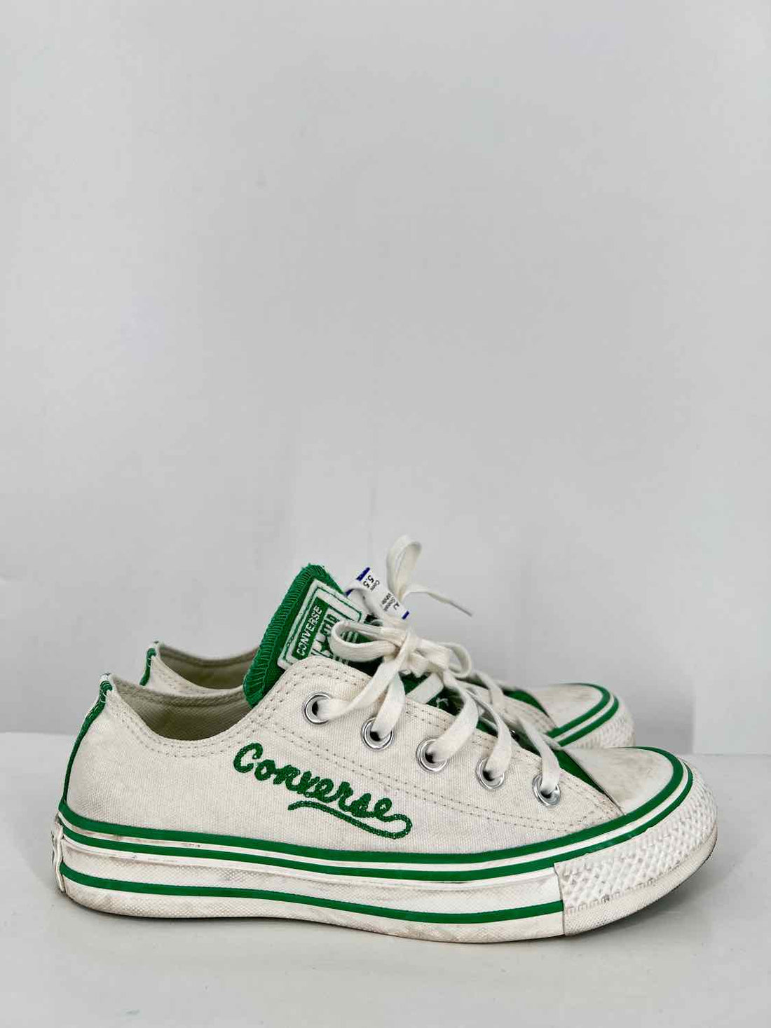 Converse Women Size 5.5 White & Green Sneakers