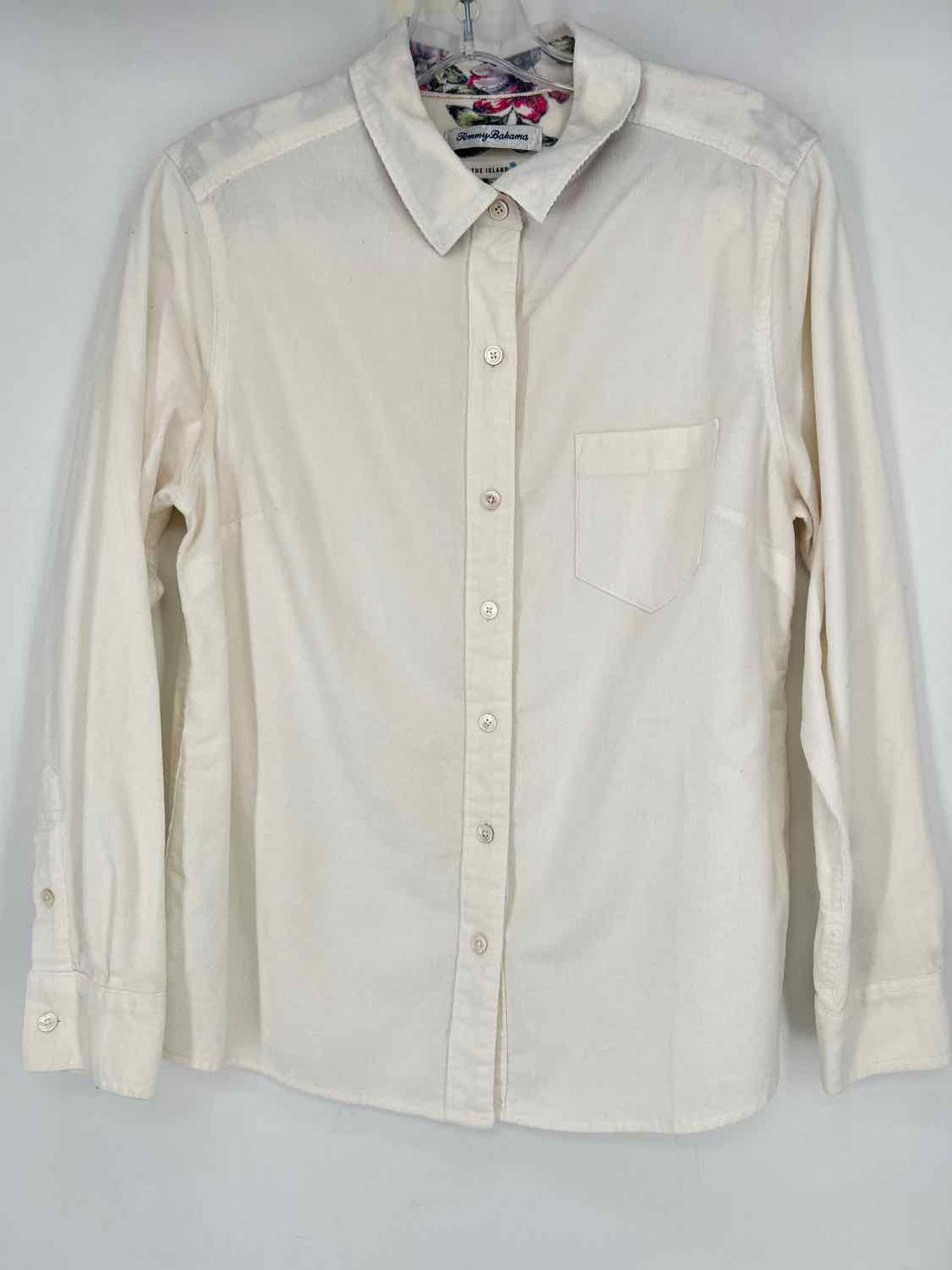 Tommy Bahama Size M White Corduroy Long Sleeve