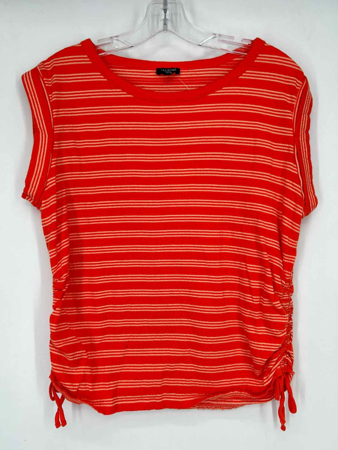 Talbots Size MP Coral Striped Short Sleeve