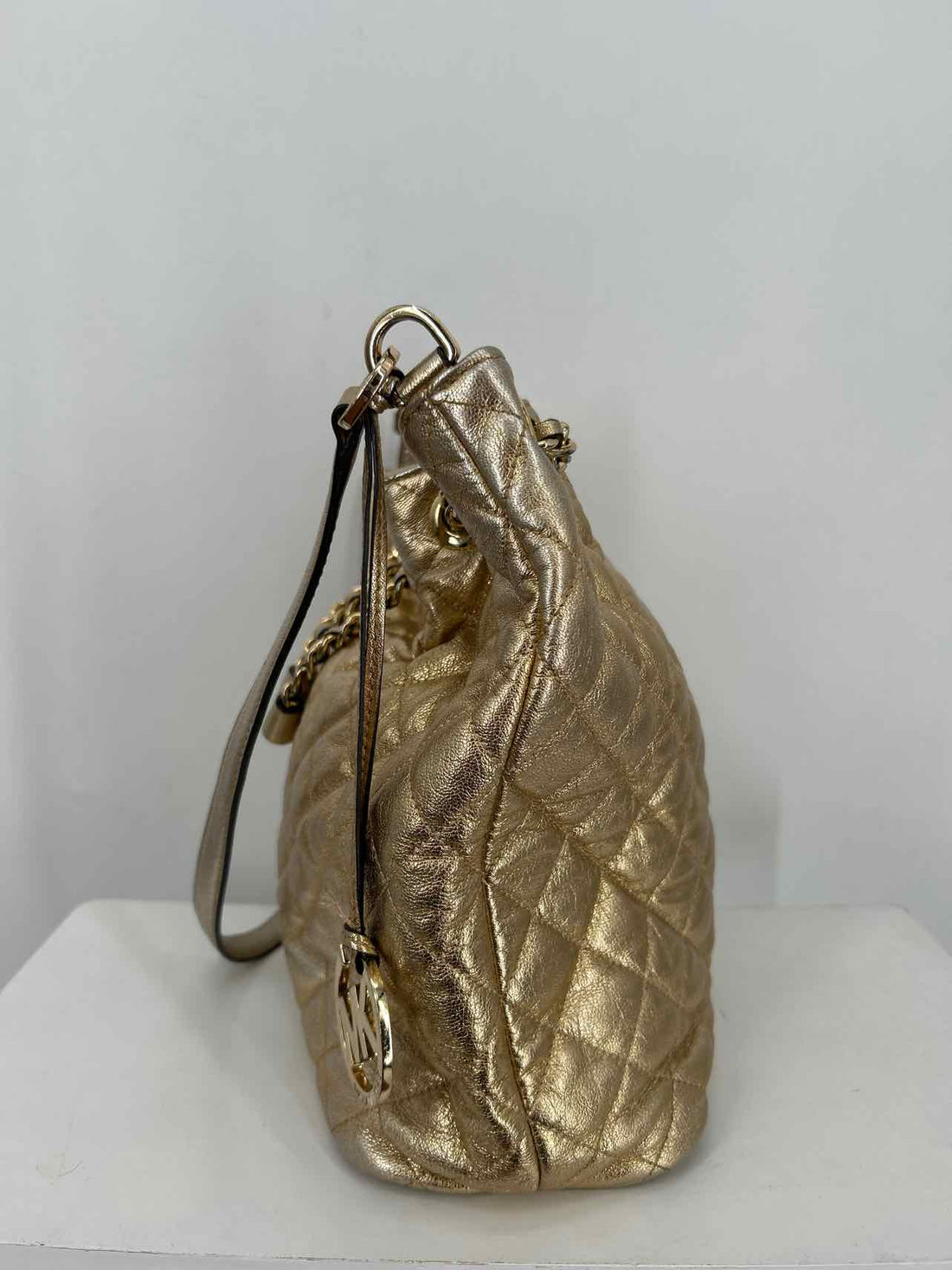 Michael Kors Gold Quilted Leather Pre Owned Tote
