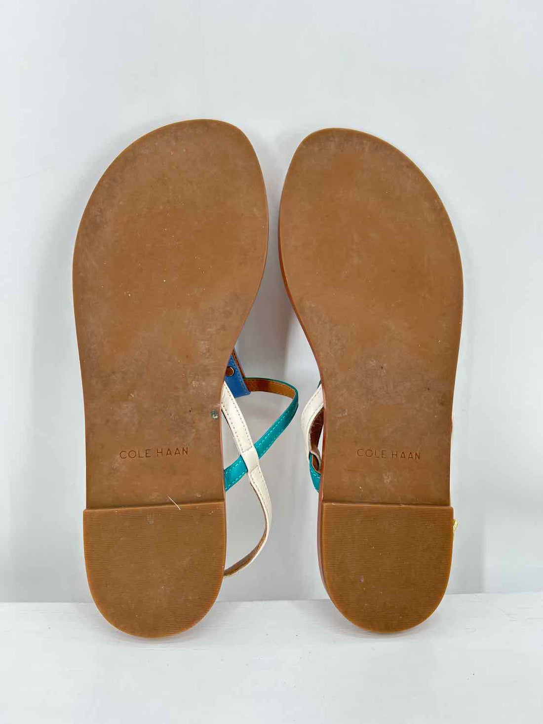 Cole Haan Women Size 7 Blue Teal & White Sandals