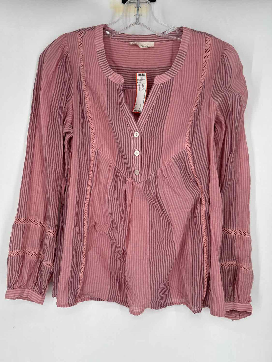 Lucky Brand Size S Mauve Stripe Long Sleeve