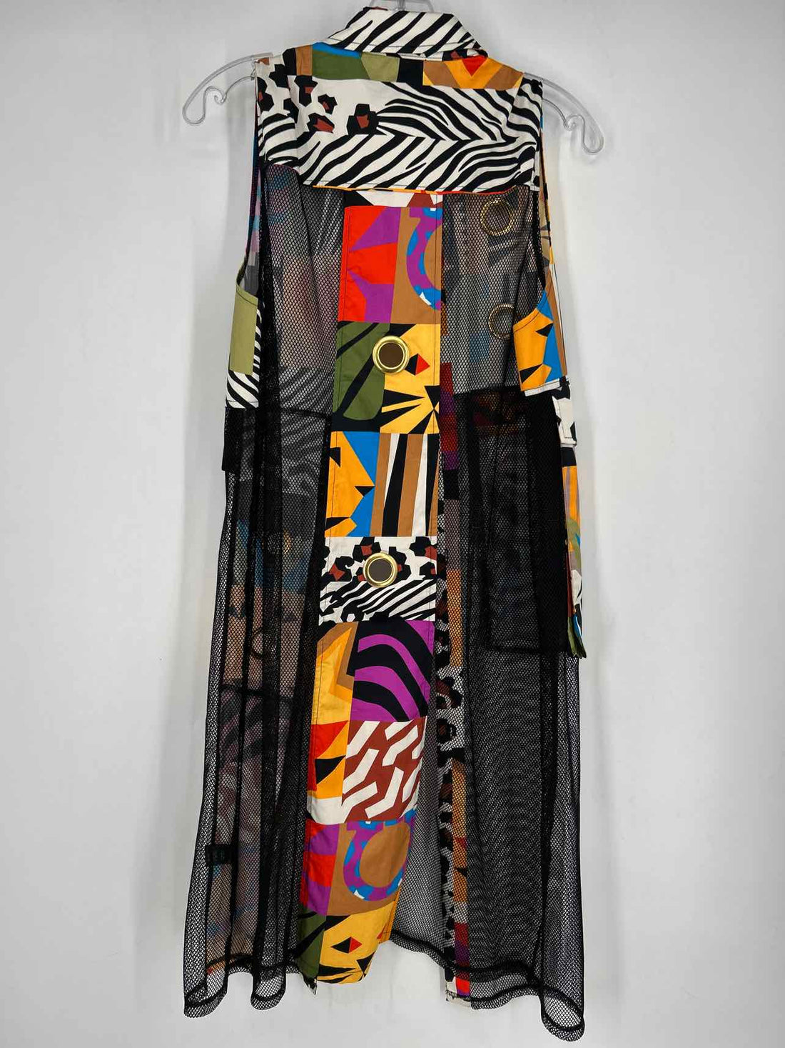 Berek Size M Black Multi Sleeveless Dress