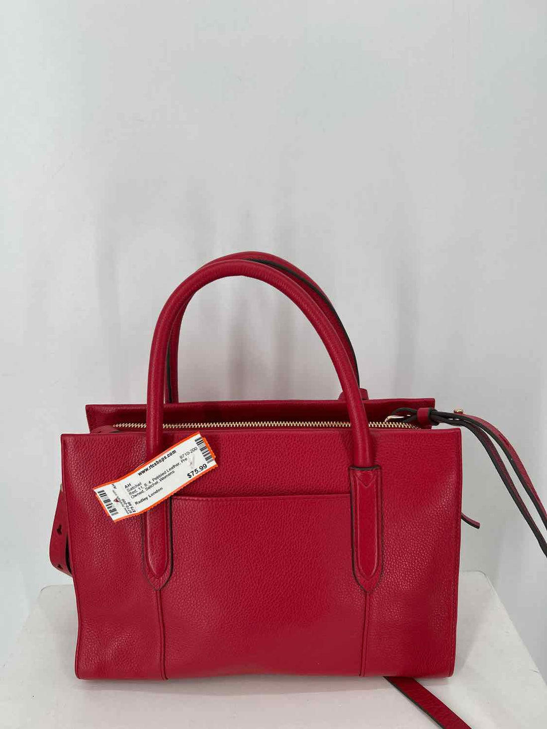 Radley London Red Pebbled Leather Pre Owned Satchel
