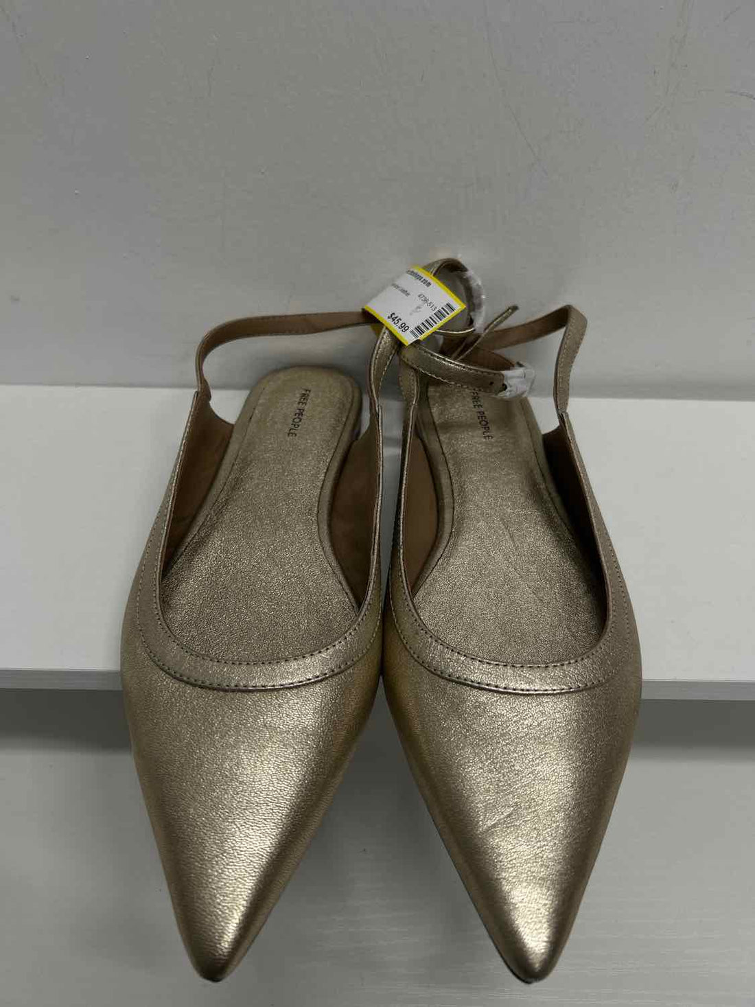 Free People Women Size 8.5 Gold NWT Genuine Leather Flats