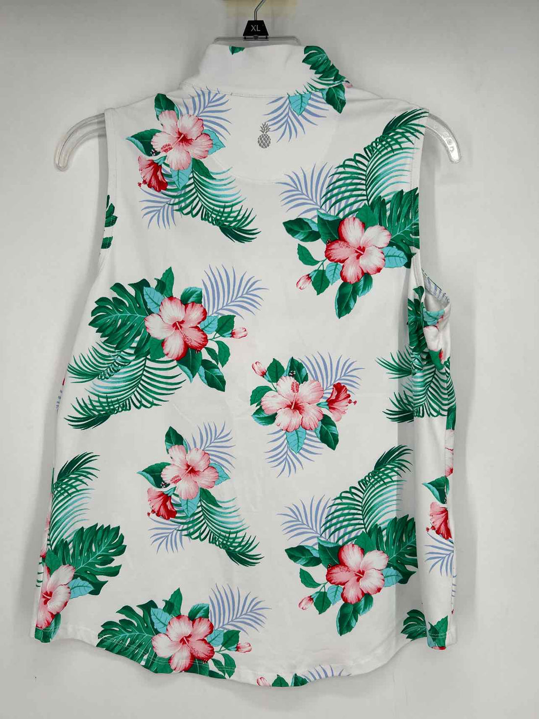 Tommy Bahama Size M White Floral Sleeveless Active Tops