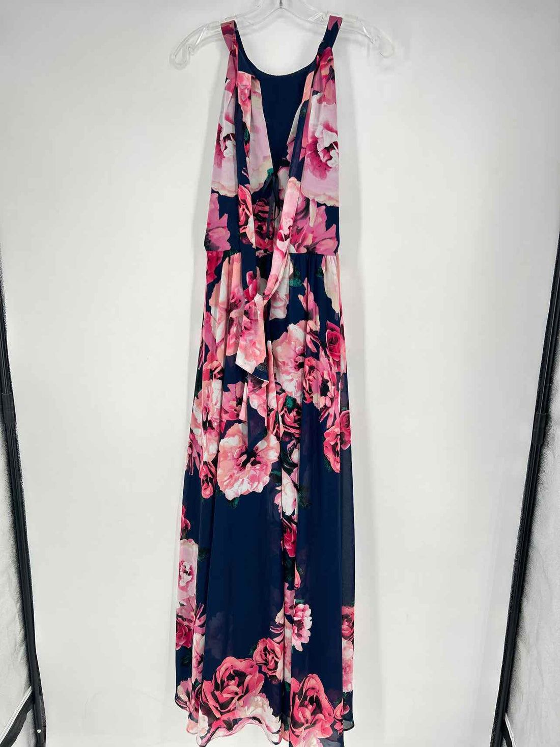 INC Size 8 Pink & Navy Floral Sleeveless Maxi