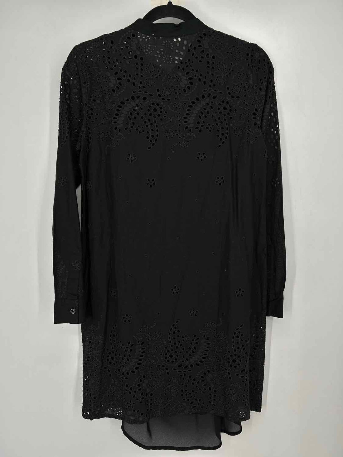 Michael Kors Size S Black Eyelet Long Sleeve Dress