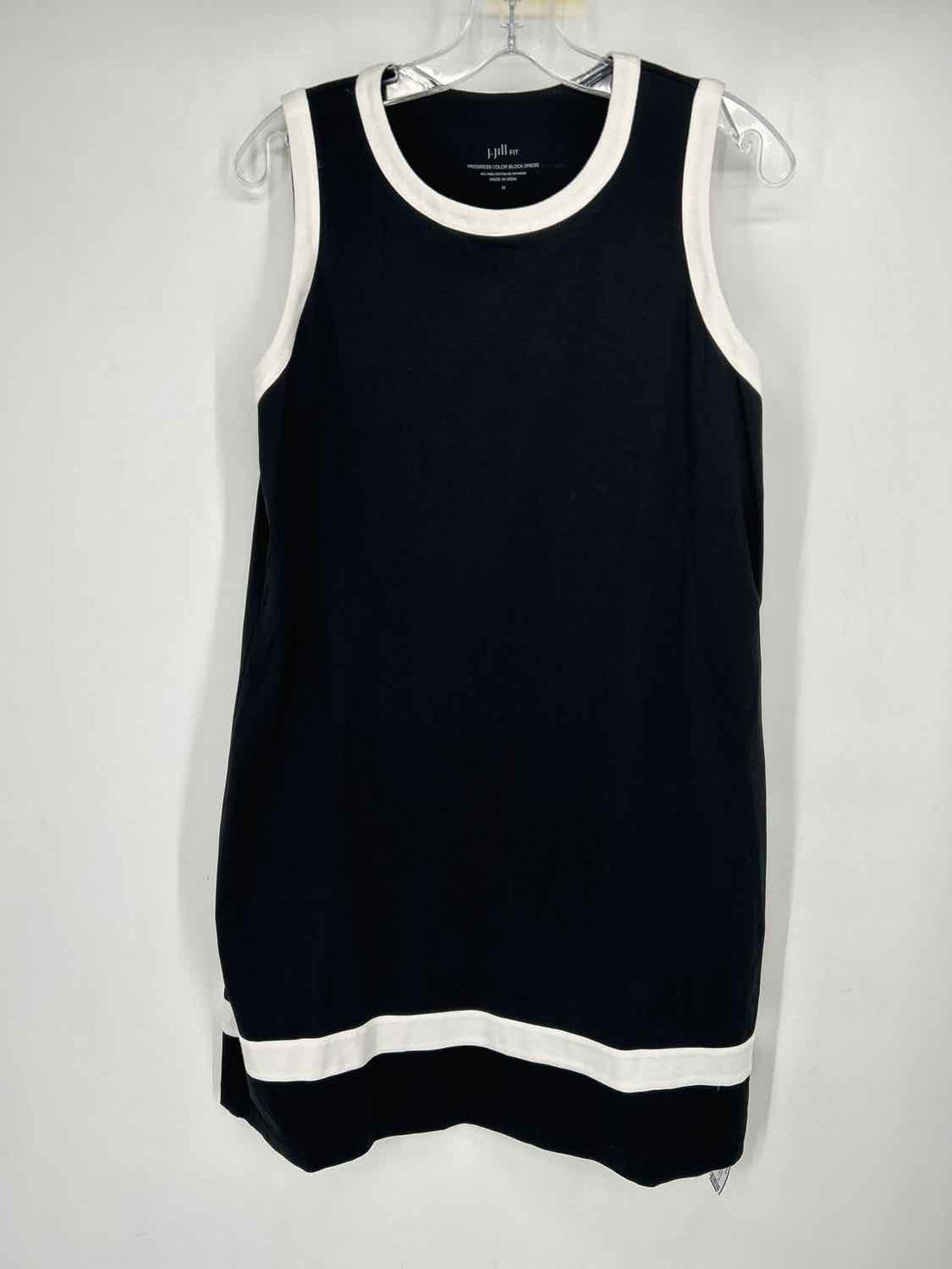 J Jill Fit Size M White & Black Sleeveless Dress