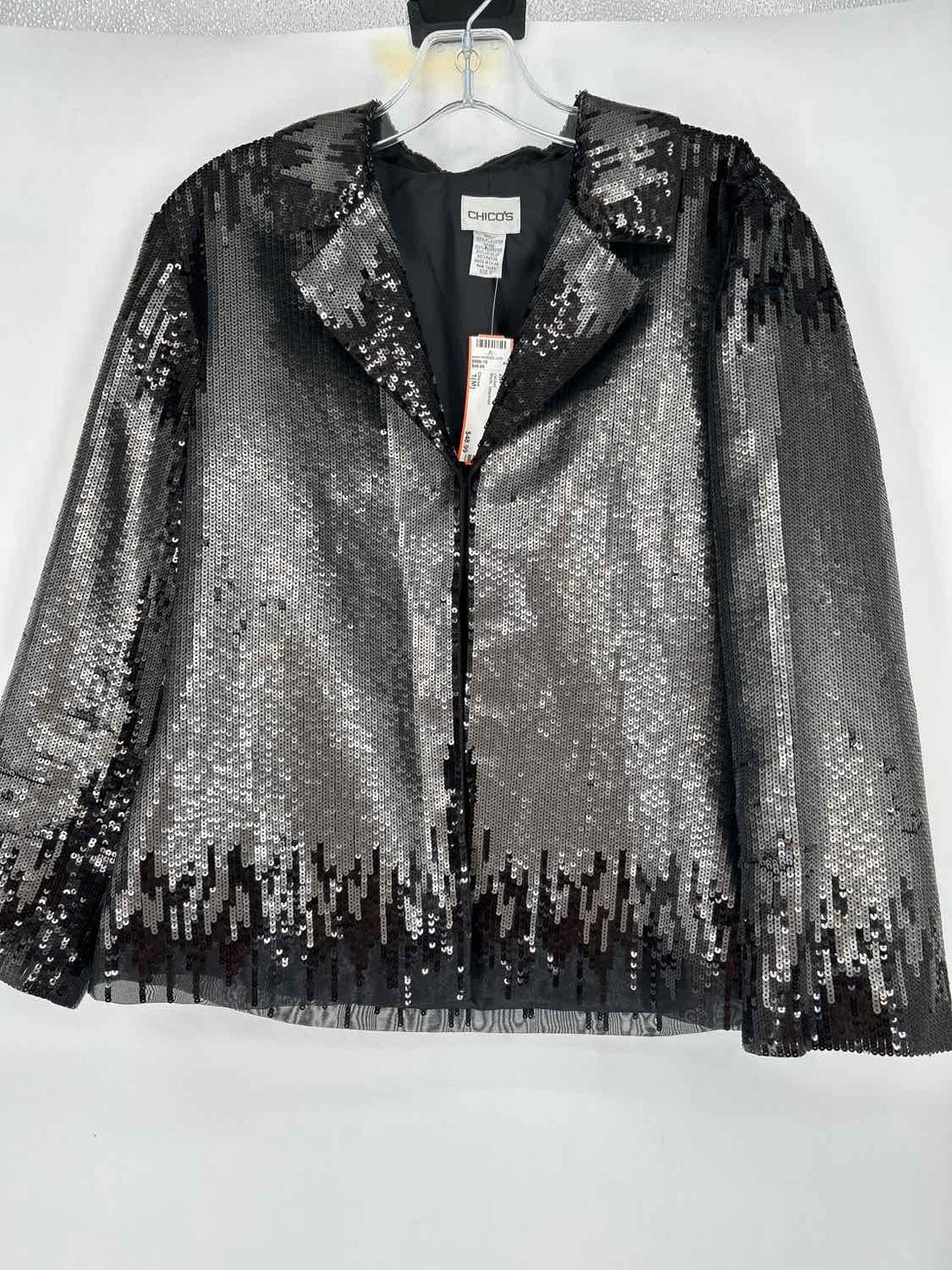 Chicos Size 1(M) Black Sequined Jacket
