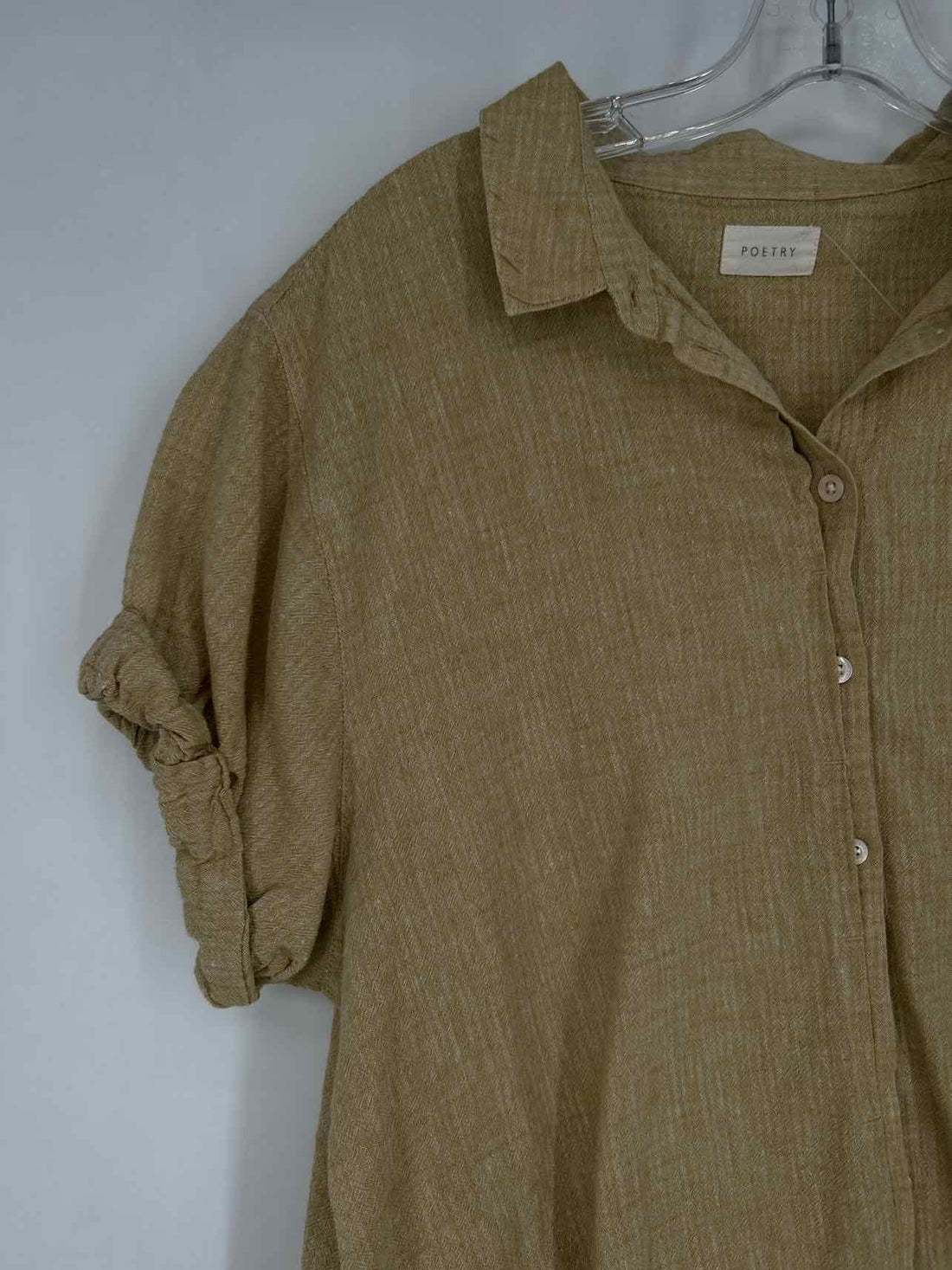 Poetry Size 10 Tan Cotton/Linen Short Sleeve