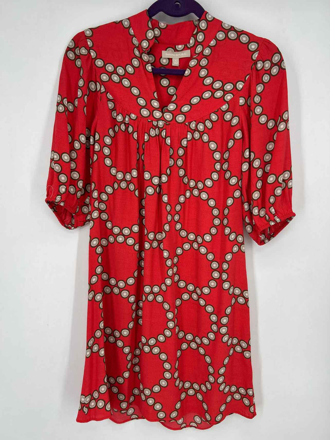Banana Republic Size 4 Red Print Dress