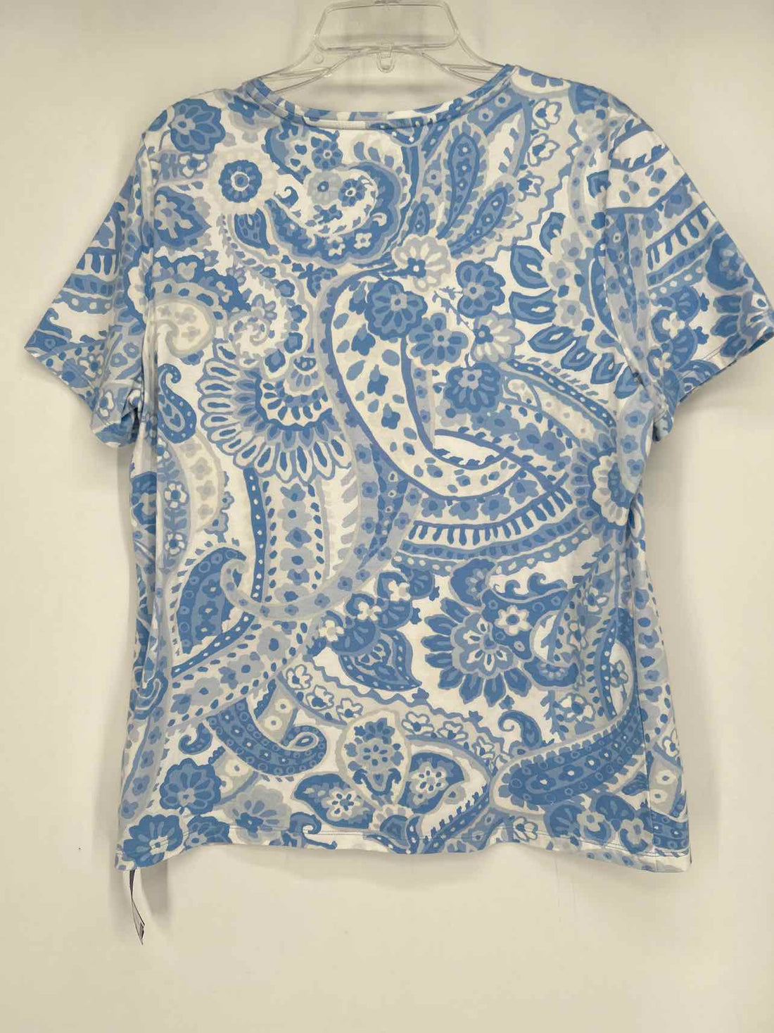 Talbots Size LP Blue & White Short Sleeve