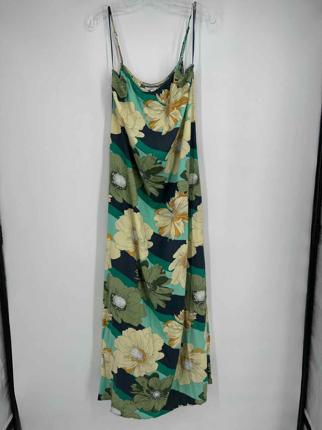 Oneil Size XL Green & Yellow Floral Maxi