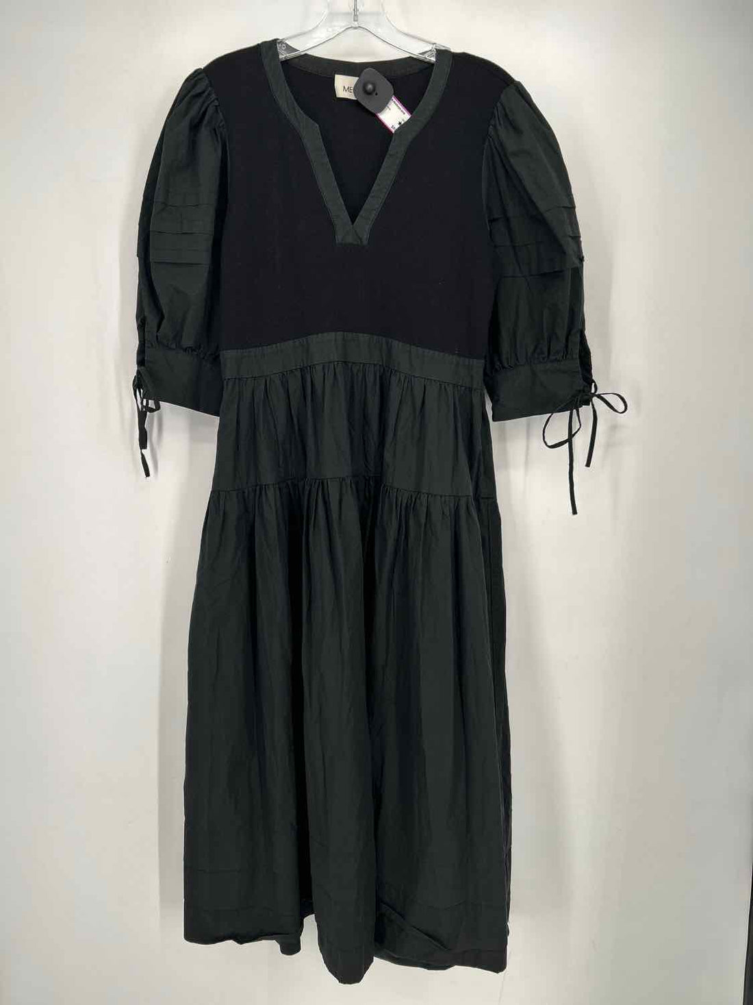 Meimeij Size 46/L Black Long Sleeve Dress