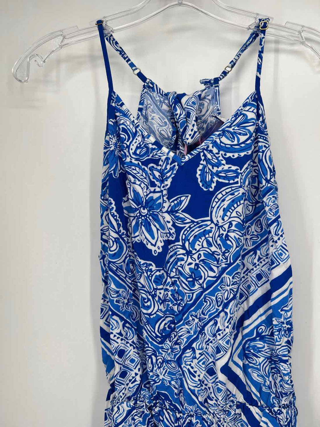 Lilly Pulitzer XS White & Blue Print Sleeveless Lilly Pulitzer Romper
