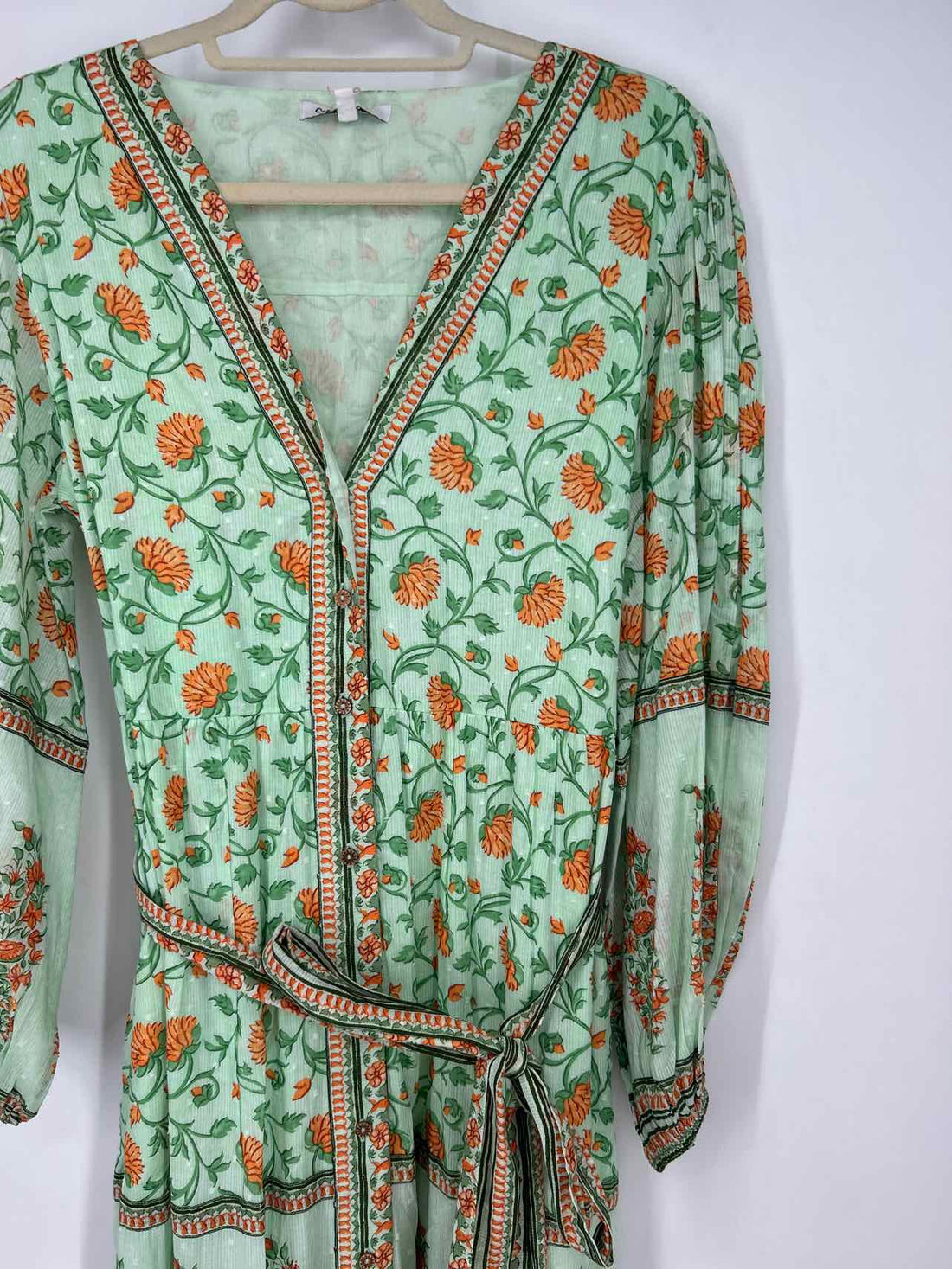 Celina Moon L Green & Orange Floral New Boutique Dress