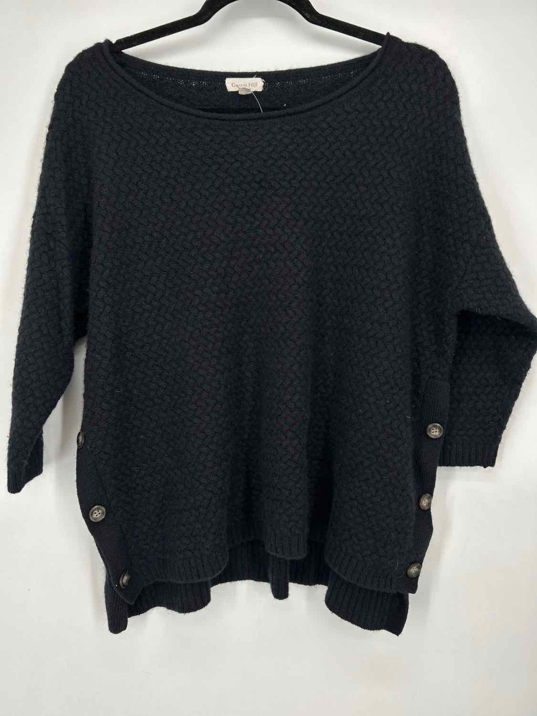 Garnet Hill Size L Black Cashmere Sweater