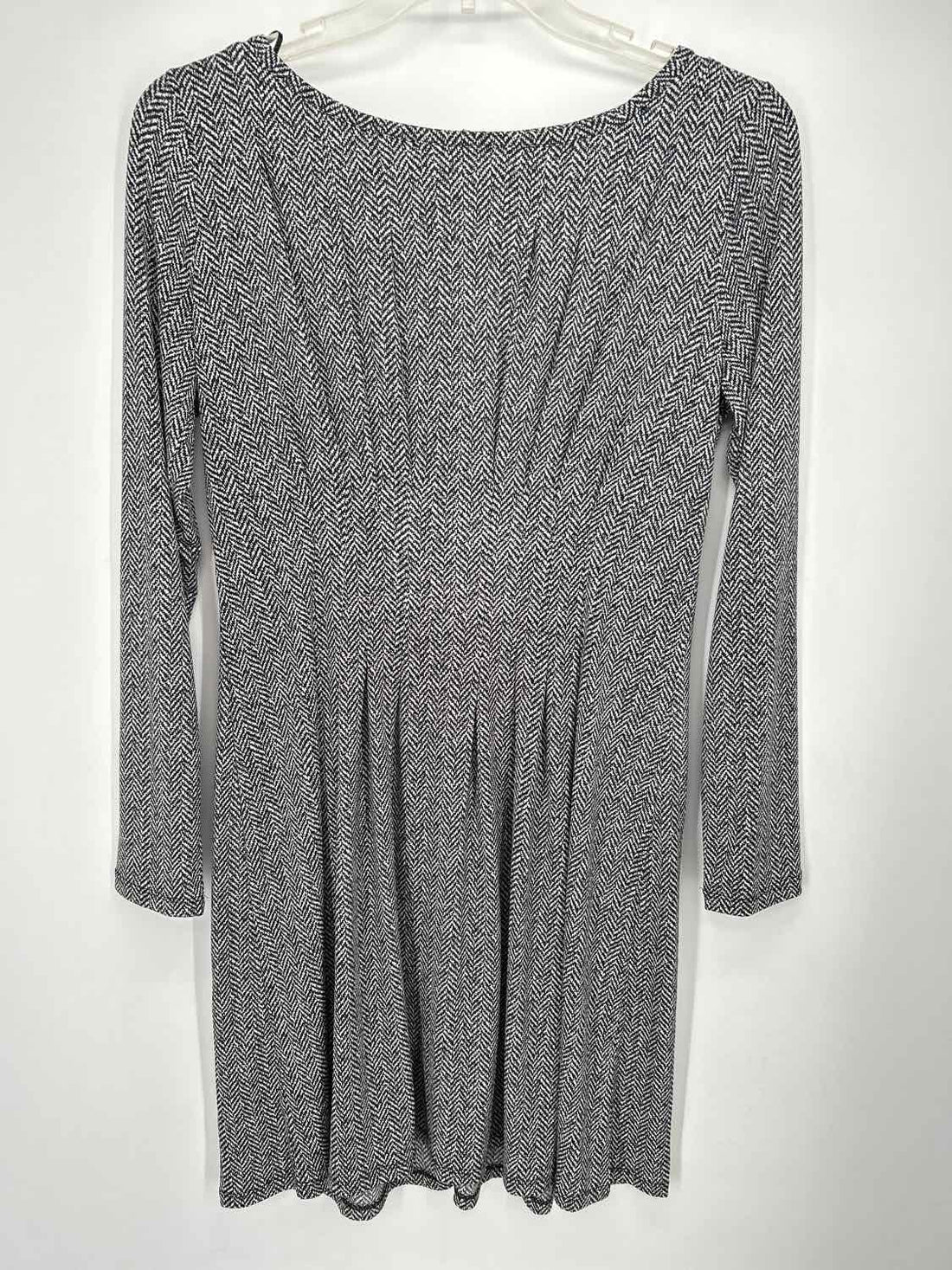 Michael Kors Size L Black & White Long Sleeve Dress