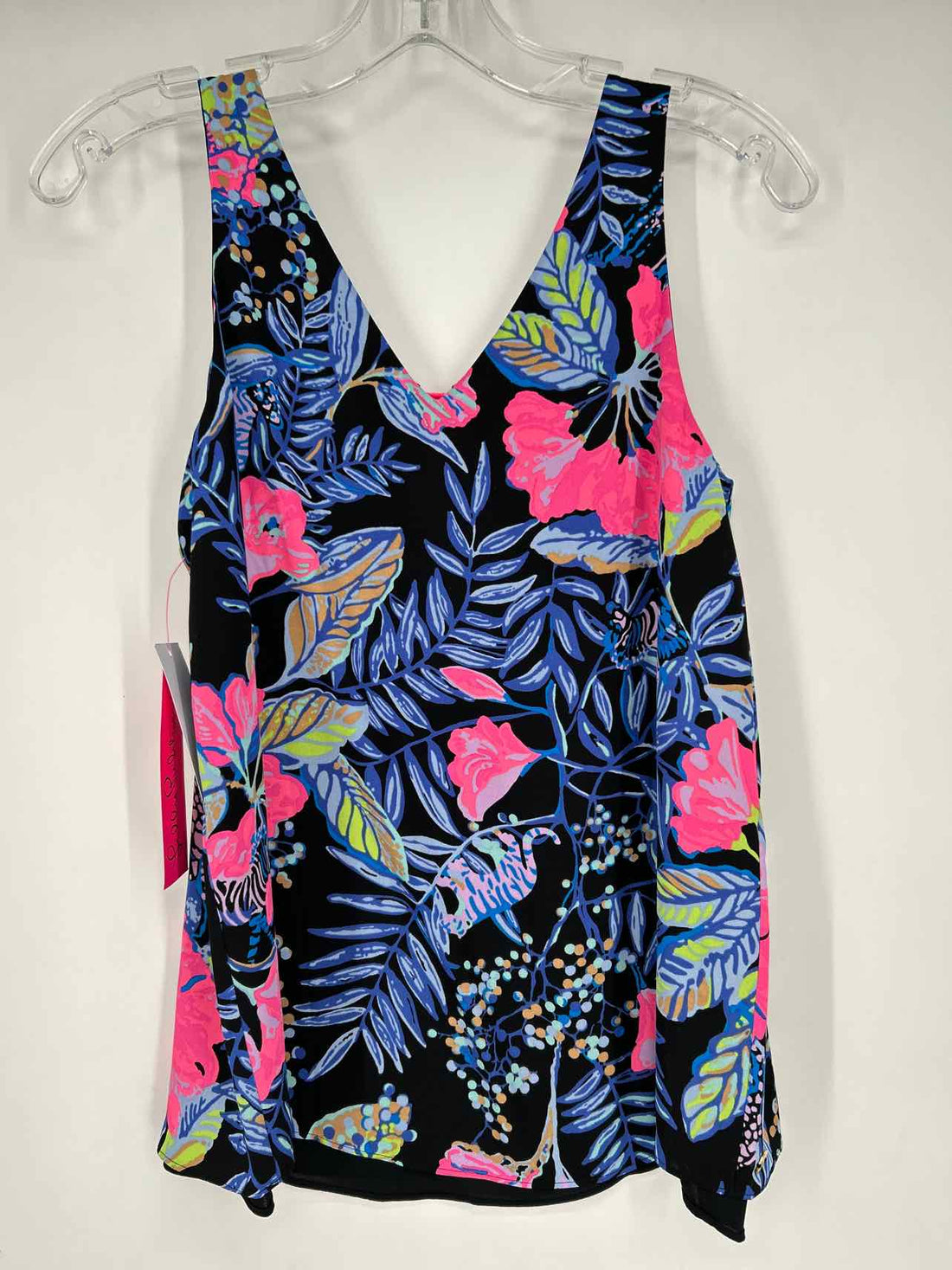 Lilly Pulitzer XXS Black & Blue Floral Reversible NWT Lilly Pulitzer Top