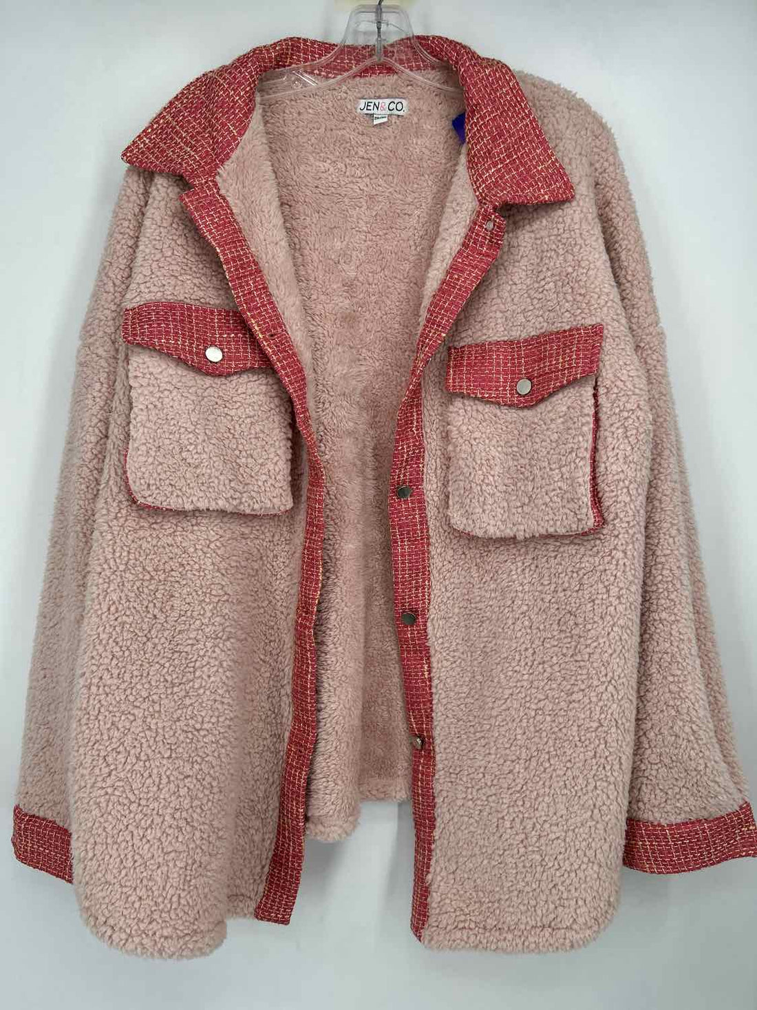 Jen & Co Size 3X Pink Sherpa Jacket