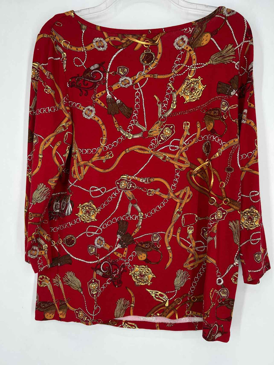 Talbots Size L Red Print Long Sleeve