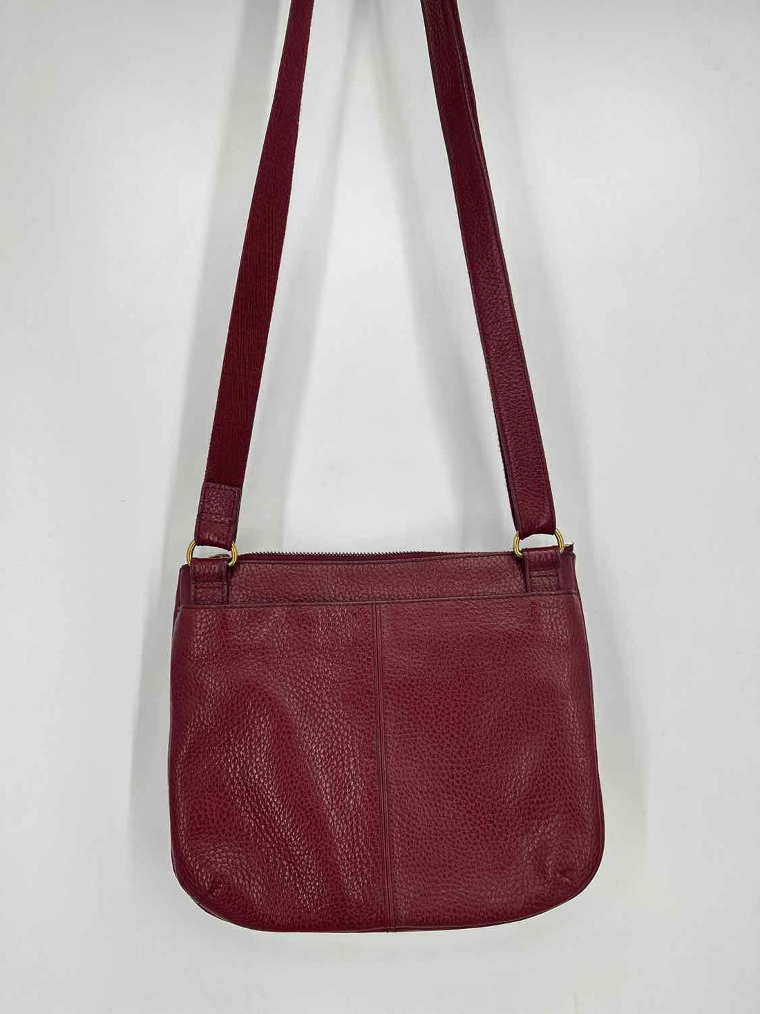 Fossil Maroon Pebbled Leather Crossbody