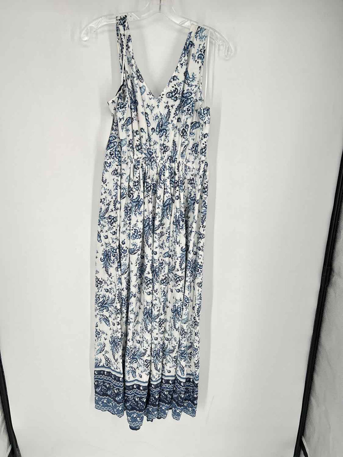Lucky Brand Size L White & Blue Floral NWT Dress