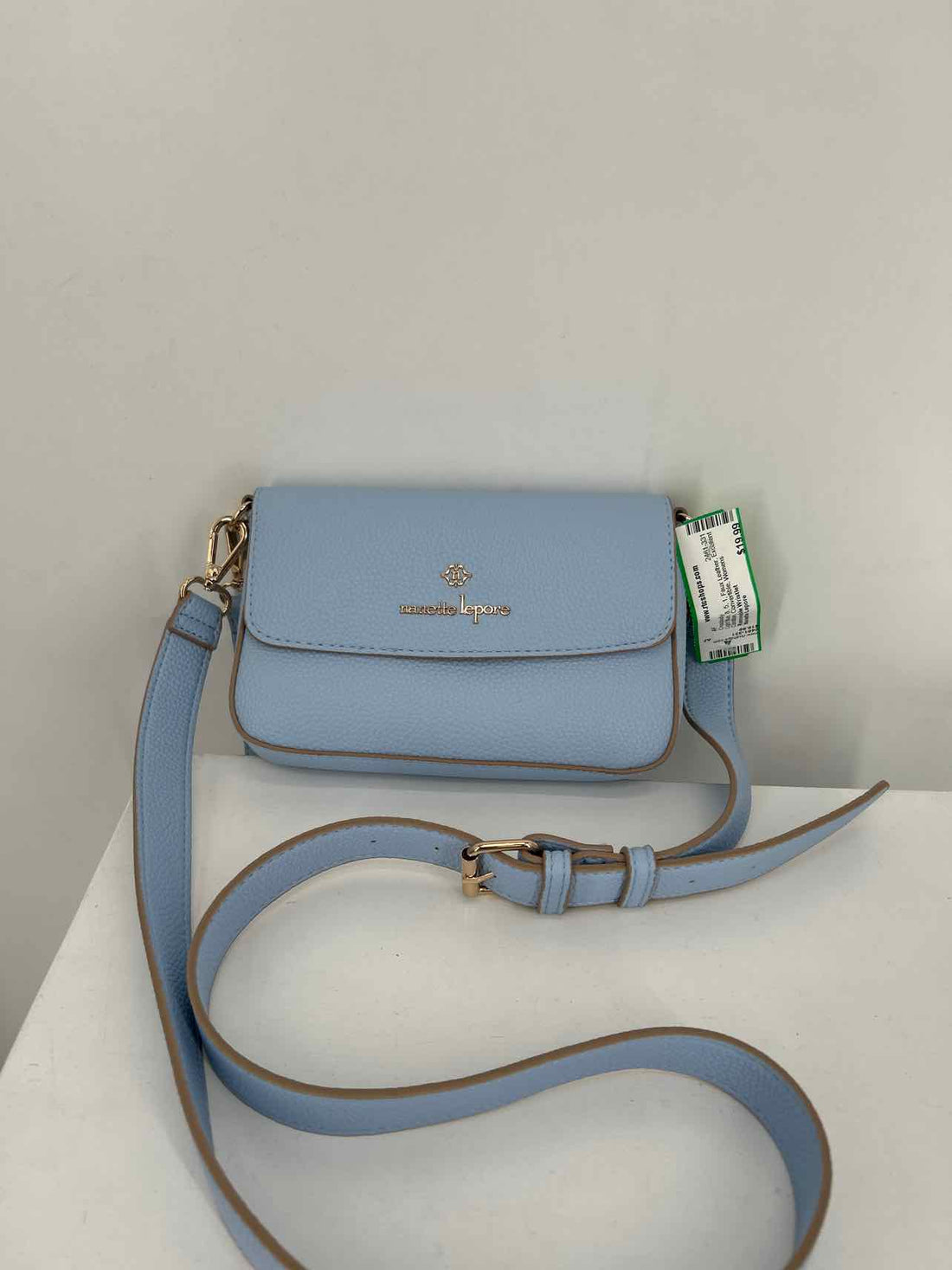 Nanette Lepore Light Blue Faux Leather Excellent Condition Crossbody